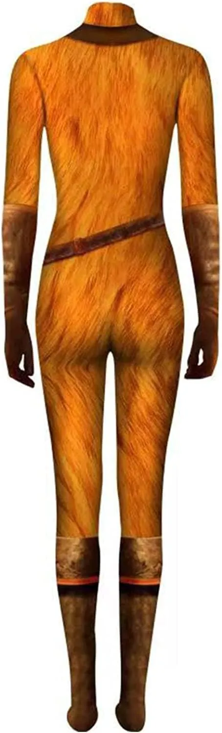 Adult Puss Costume Cat in Boots Cosplay Bodysuit Unisex Puss Jumpsuit Cloak Halloween Outfits