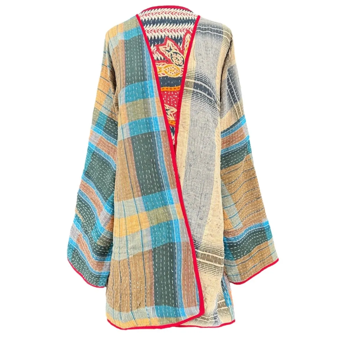 Alappuzha Kantha Quilted Cotton Jacket Reversible