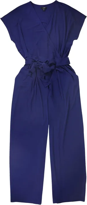 Alfani Womens Wide Leg Jumpsuit, Blue, X-Large