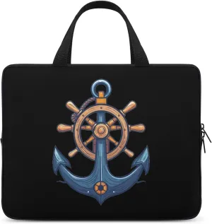 Anchors with Ship Steering Wheel Laptop Case Laptop Bag Laptop Sleeve with Handle Computer Case Carrying Cover