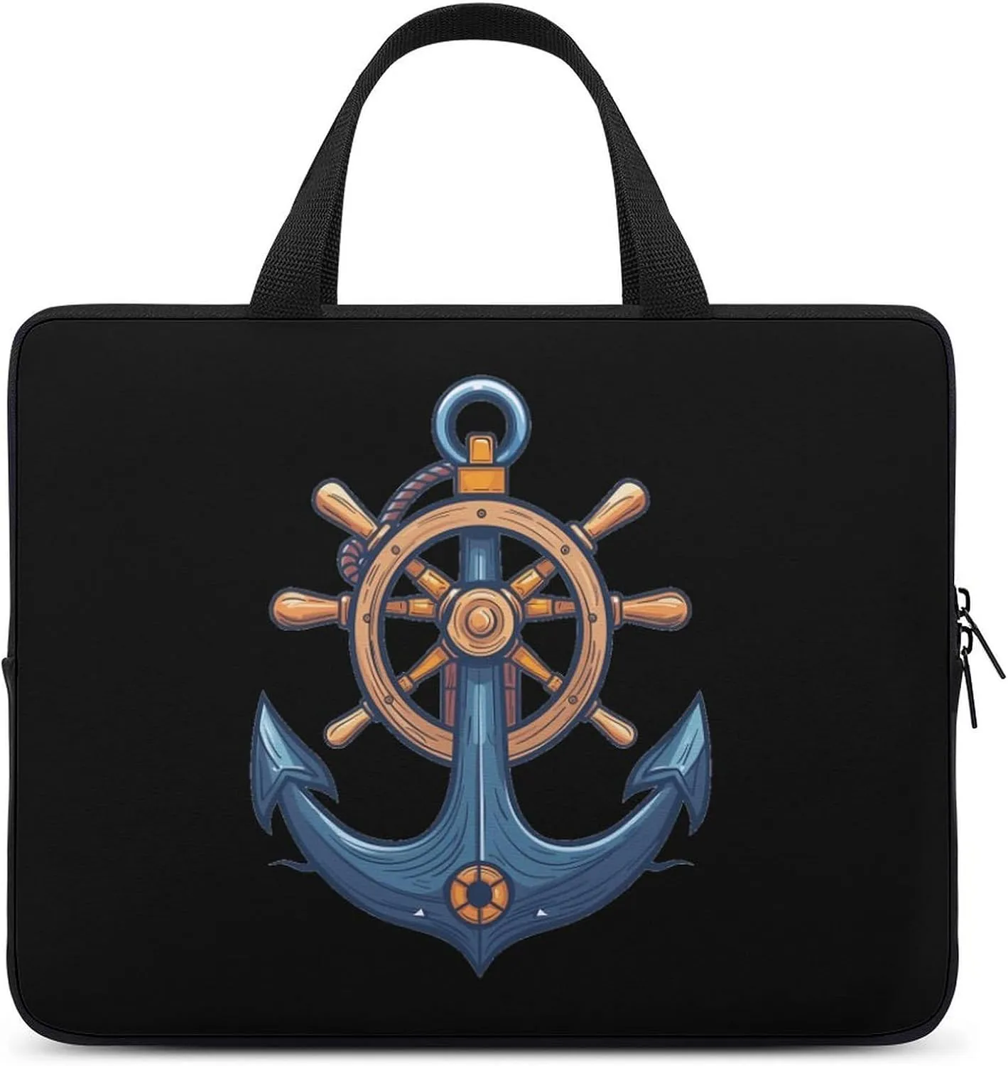 Anchors with Ship Steering Wheel Laptop Case Laptop Bag Laptop Sleeve with Handle Computer Case Carrying Cover