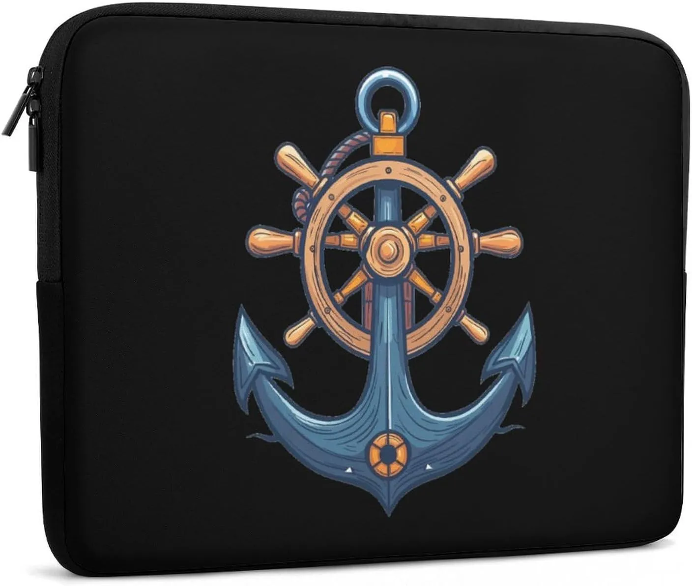 Anchors with Ship Steering Wheel Laptop Sleeve Bag Notebook Computer Pocket Case Tablet Briefcase Laptop Carrying Case 13inch