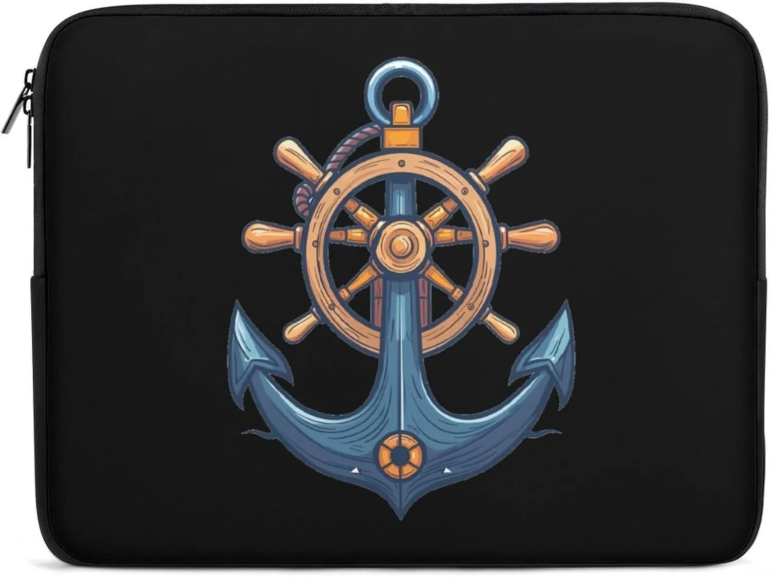 Anchors with Ship Steering Wheel Laptop Sleeve Bag Notebook Computer Pocket Case Tablet Briefcase Laptop Carrying Case 13inch