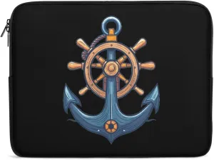 Anchors with Ship Steering Wheel Laptop Sleeve Bag Notebook Computer Pocket Case Tablet Briefcase Laptop Carrying Case 13inch