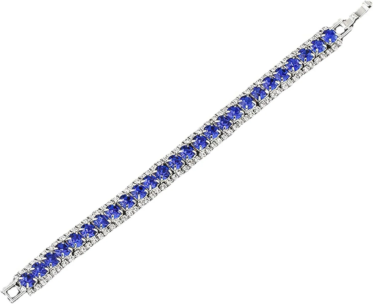 ANUFER Women's Zircon Rhinestones 4 Pieces Jewelry and Clutch Purse Set for Wedding Prom Evening Party