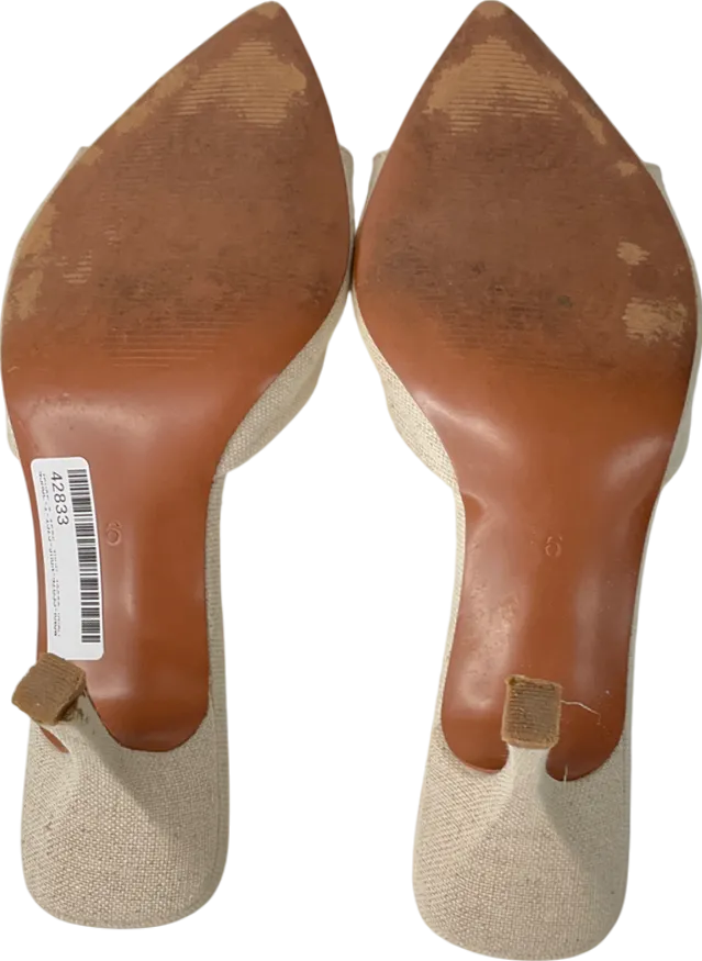 ASOS Cream Heyday Pointed Sole Heeled Mules In Natural UK 6 EU 39 
