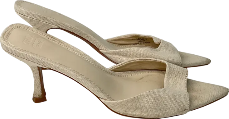 ASOS Cream Heyday Pointed Sole Heeled Mules In Natural UK 6 EU 39 