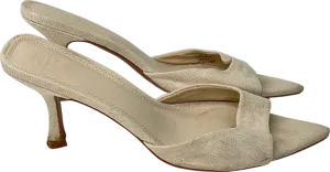 ASOS Cream Heyday Pointed Sole Heeled Mules In Natural UK 6 EU 39 