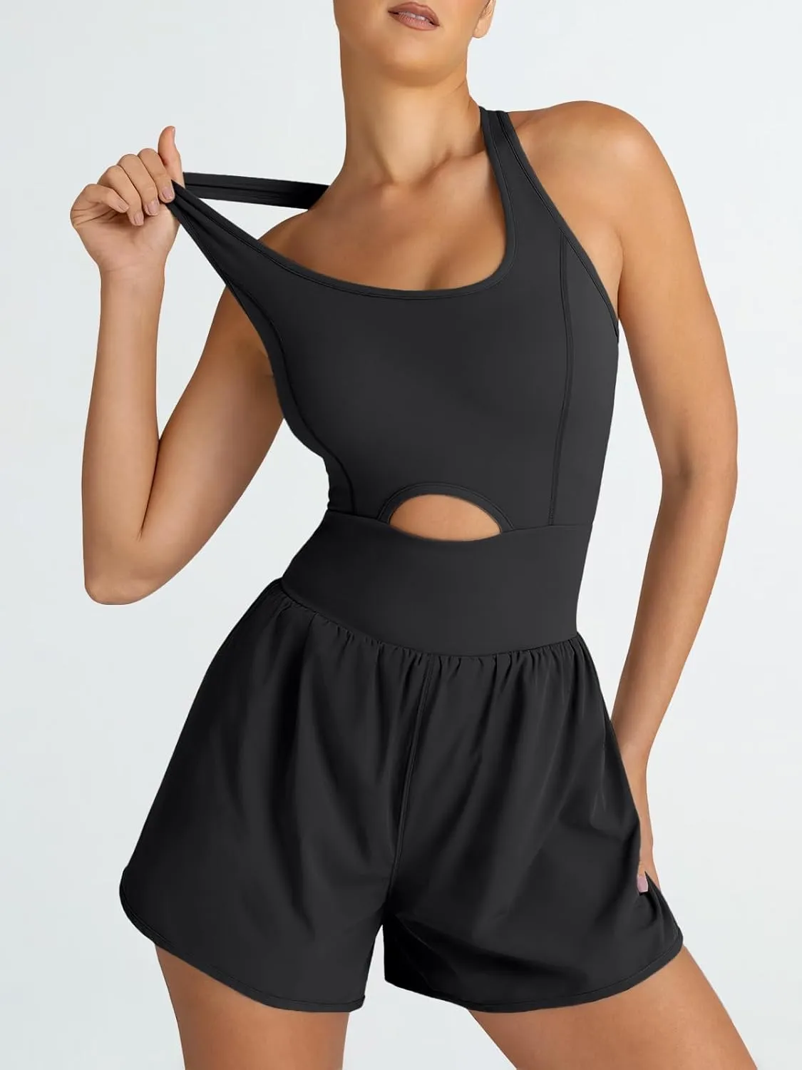 AUTOMET Womens Rompers Workout Sets Summer Outfits One Piece Jumpsuits Casual Sleeveless Bodysuits Yoga Fashion Pilates 2025