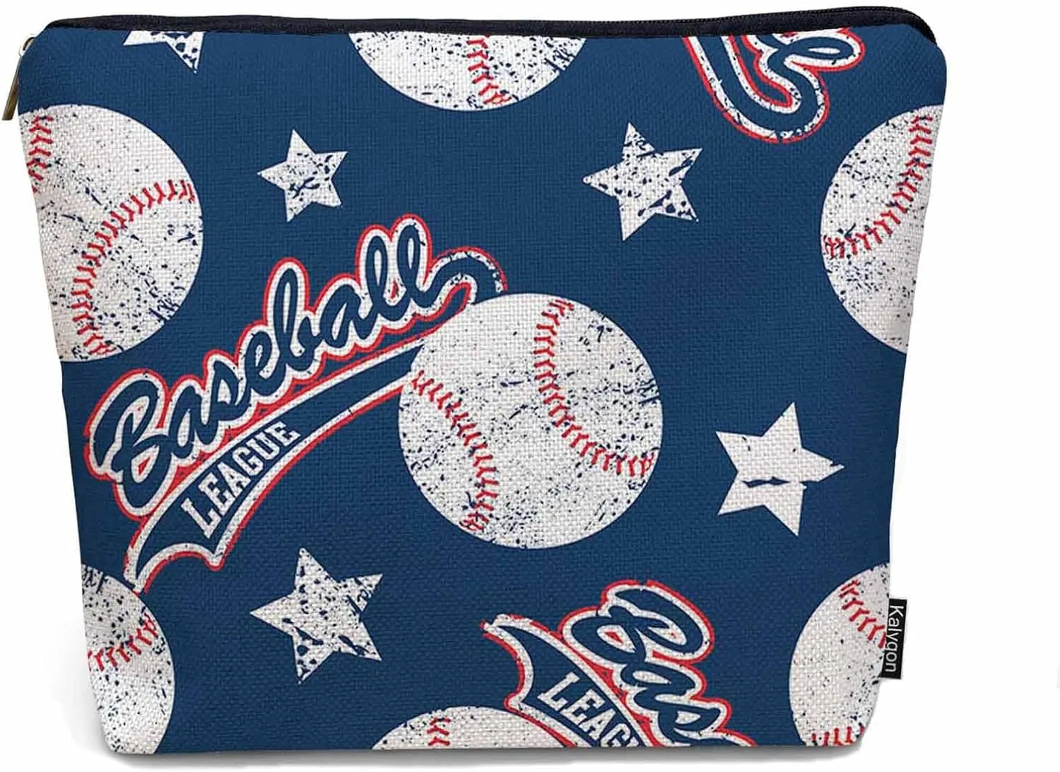 Baseball Makeup Organizer Bag Cosmetic Bag For Men Women, Sports Ball Softball Baseball Blue Travel Toiletry Bag Flax Makeup Bags Purse Business Makeup Pouch For Toiletries Cosmetics