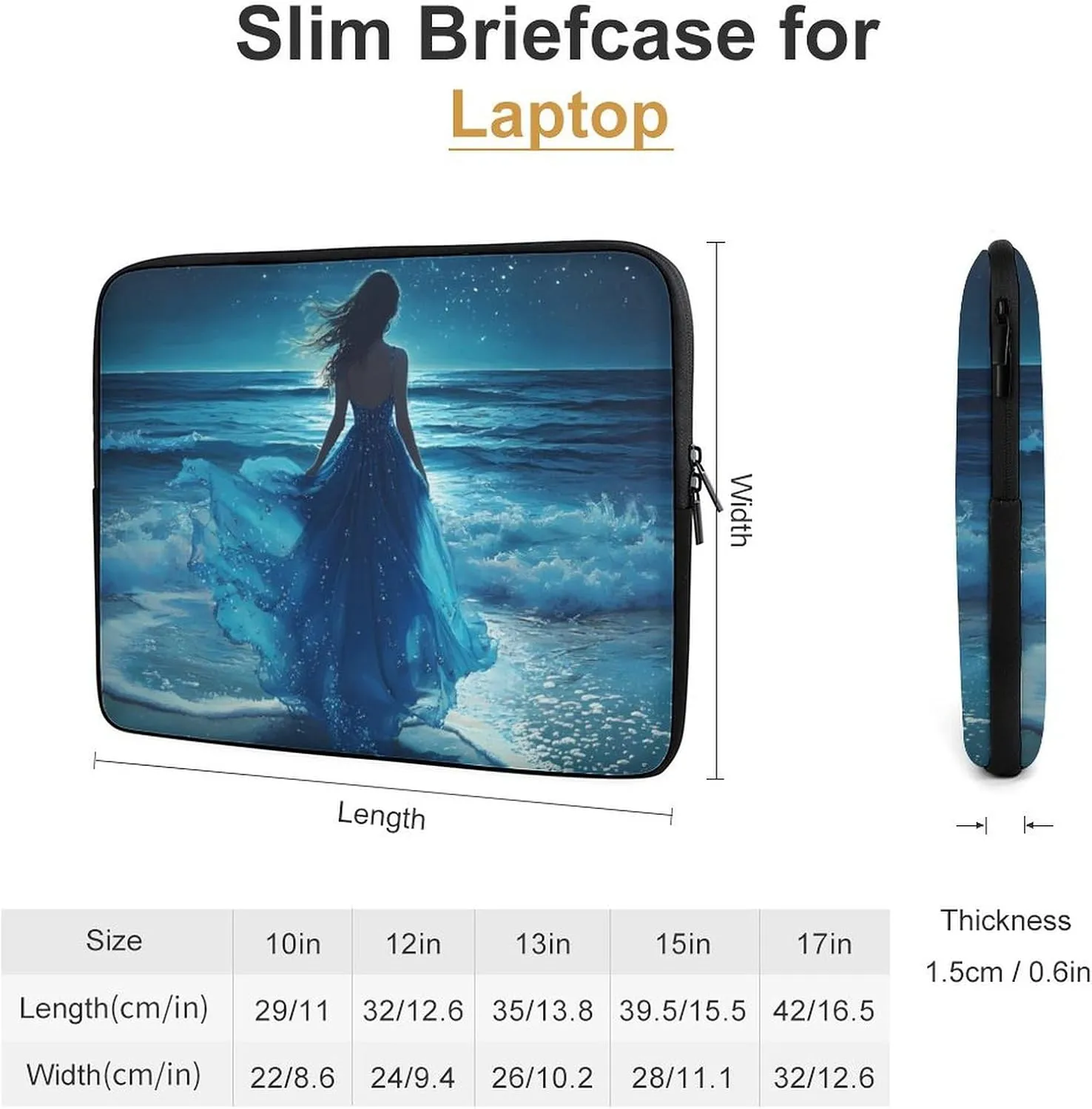 Beautiful Back Laptop Case Sleeve Bag 12inch Durable Shockproof Protective Computer Carrying Cover Briefcase