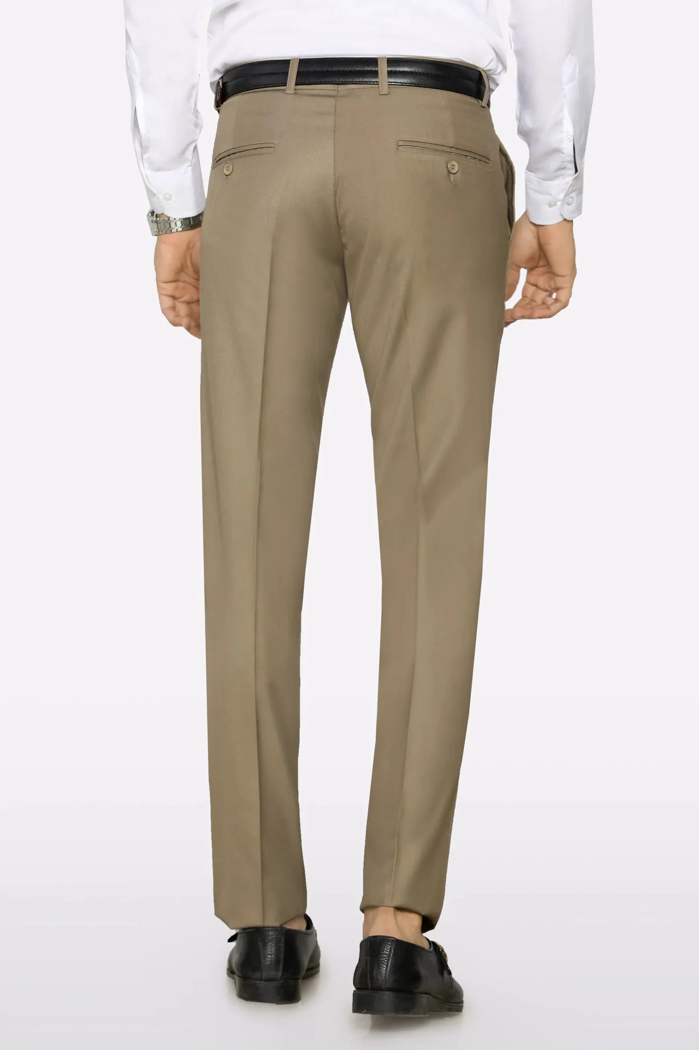 Beige Slim Fit Formal Trouser