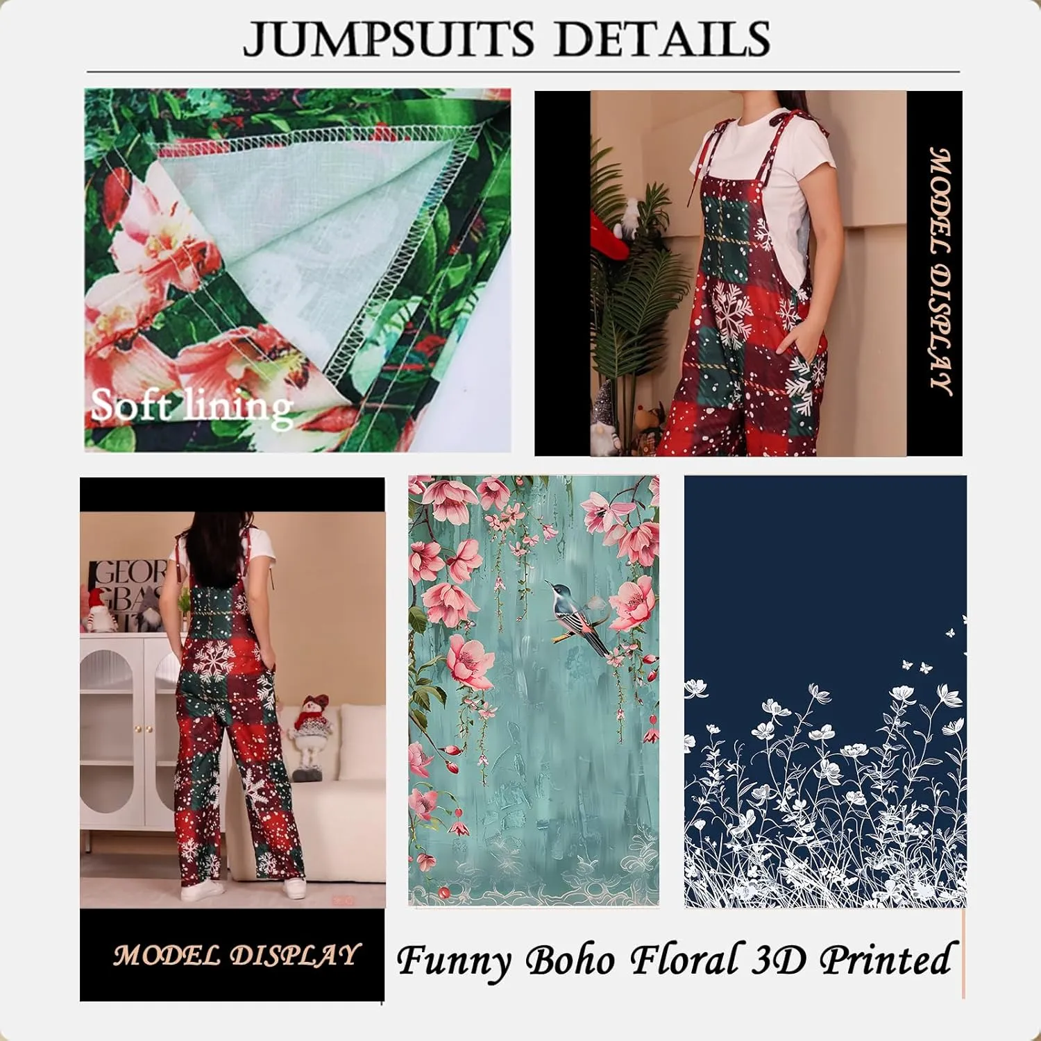 Bengbobar Women One Piece Jumpsuit Mesh Casual Outfits Oil Painting 3D Print Sleeveless High Waist Wide Leg Overalls Women