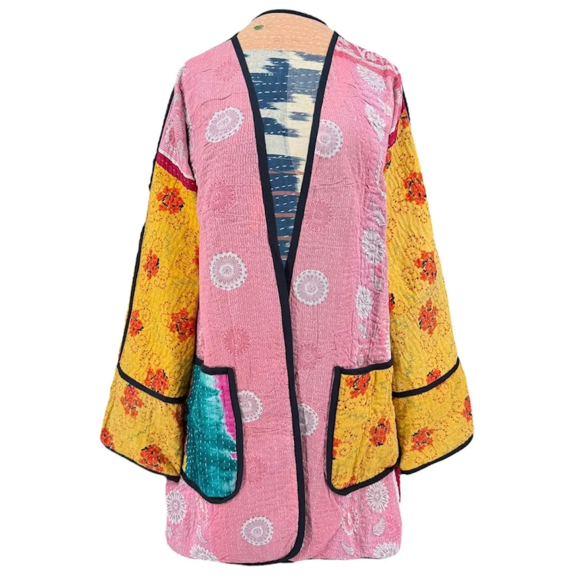 Besant Kantha Quilted Cotton Jacket Reversible