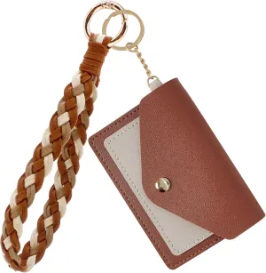 BIHRTC PU Wristlet Keychain Wallet Holder Handmade Wristband Bracelet