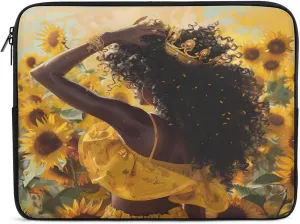 Black Queen African American Sunflower Laptop Sleeve Bag Notebook Computer Pocket Case Tablet Briefcase Laptop Carrying Case 12inch