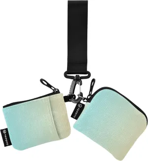 Blue Yellow Gradient Dual Wristlet Wallets for Women Slim Detachable Change Purse Key Holder with Zipper Pocket for Men Women 2 Pcs