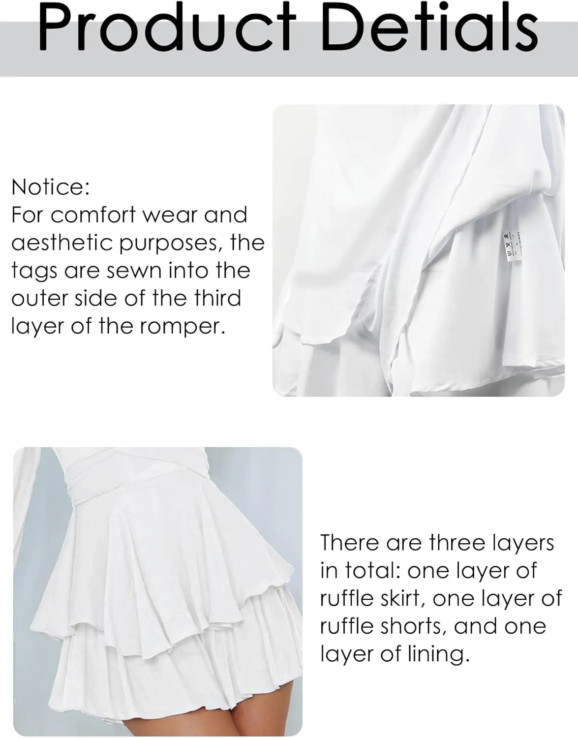 Boho off Shoulder Rompers for Women Dressy Lantern Long Sleeve Ruffle layer Back Tie Mini Shorts Jumpsuit