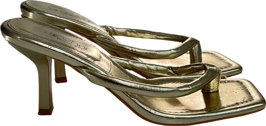 boohoo Wide Fit Metallic Padded Toe Post Mules UK 5 EU 38 