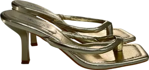 boohoo Wide Fit Metallic Padded Toe Post Mules UK 5 EU 38 