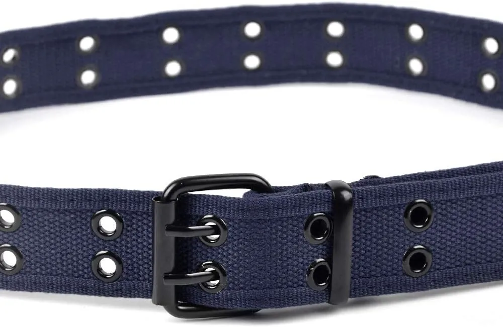 Boxed Gifts Parquet Casual Canvas Belt - Double Hole, Double Grommets for Men & Women