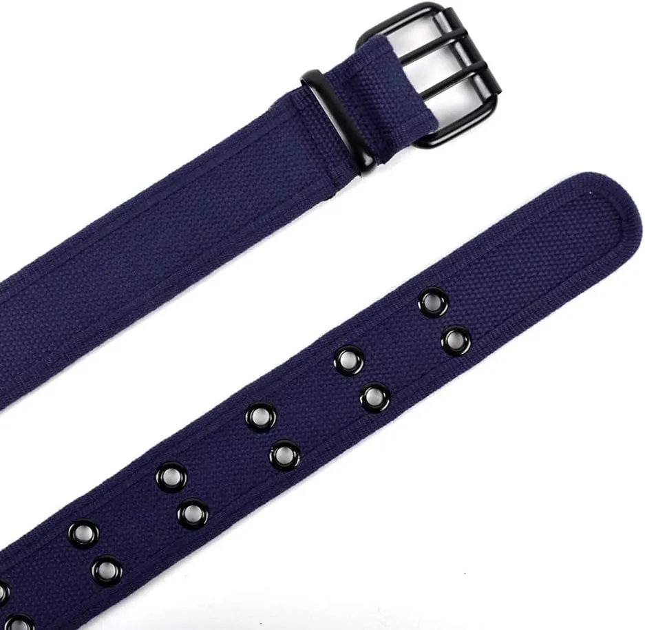 Boxed Gifts Parquet Casual Canvas Belt - Double Hole, Double Grommets for Men & Women