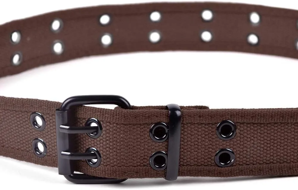 Boxed Gifts Parquet Casual Canvas Belt - Double Hole, Double Grommets for Men & Women