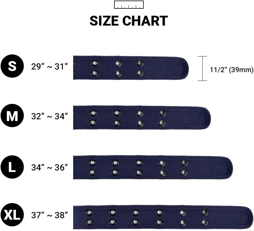 Boxed Gifts Parquet Casual Canvas Belt - Double Hole, Double Grommets for Men & Women