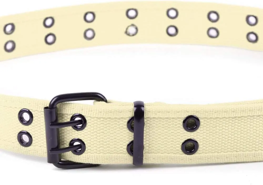 Boxed Gifts Parquet Casual Canvas Belt - Double Hole, Double Grommets for Men & Women