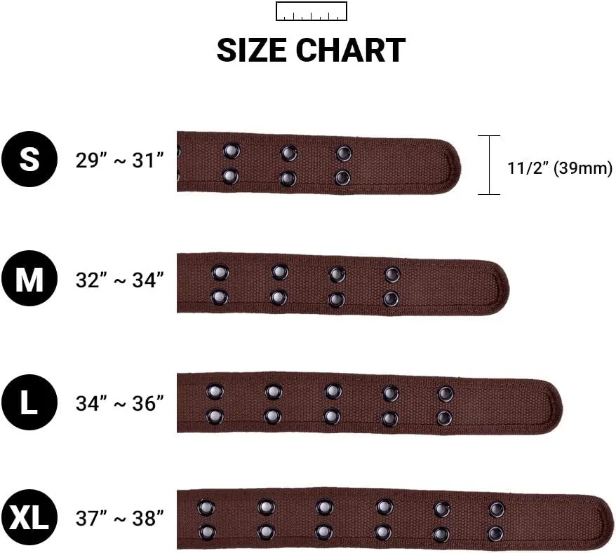 Boxed Gifts Parquet Casual Canvas Belt - Double Hole, Double Grommets for Men & Women