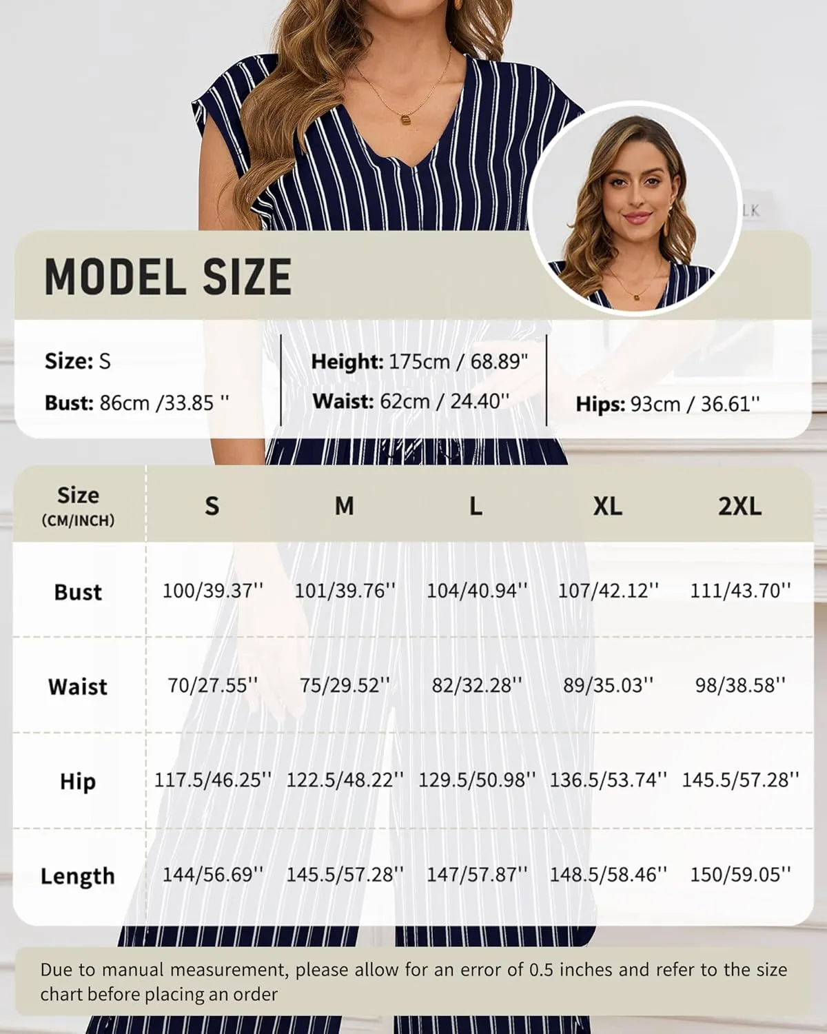 Bsubseach 2025 Summer Jumpsuits for Women V Neck Elastic Waist Overalls Wide Leg Romper Beach Vacation Outfits