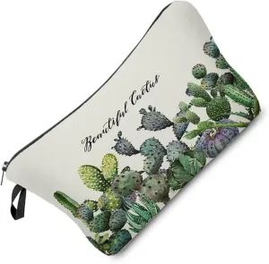 Cactus Cosmetic Bag Cute Small Makeup Bag Travel Toiletry Zipper Organizer Pouch Beautiful Cactus Pattern Present for Cactus Lovers Women Friends