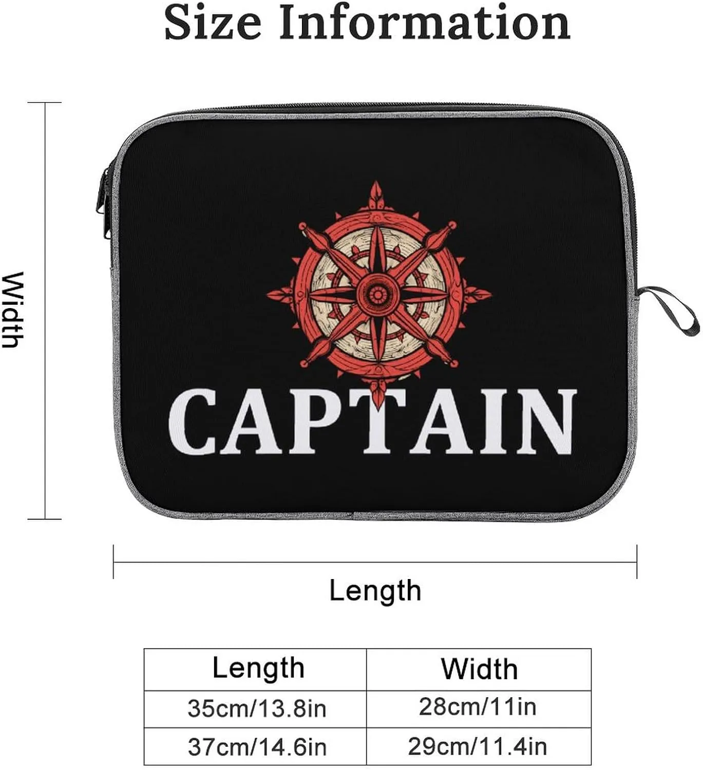 Captain's Rudder Laptop Case Notebook Case Laptop Sleeve Bag Computer Bag Briefcase Carrying Cover 13inch