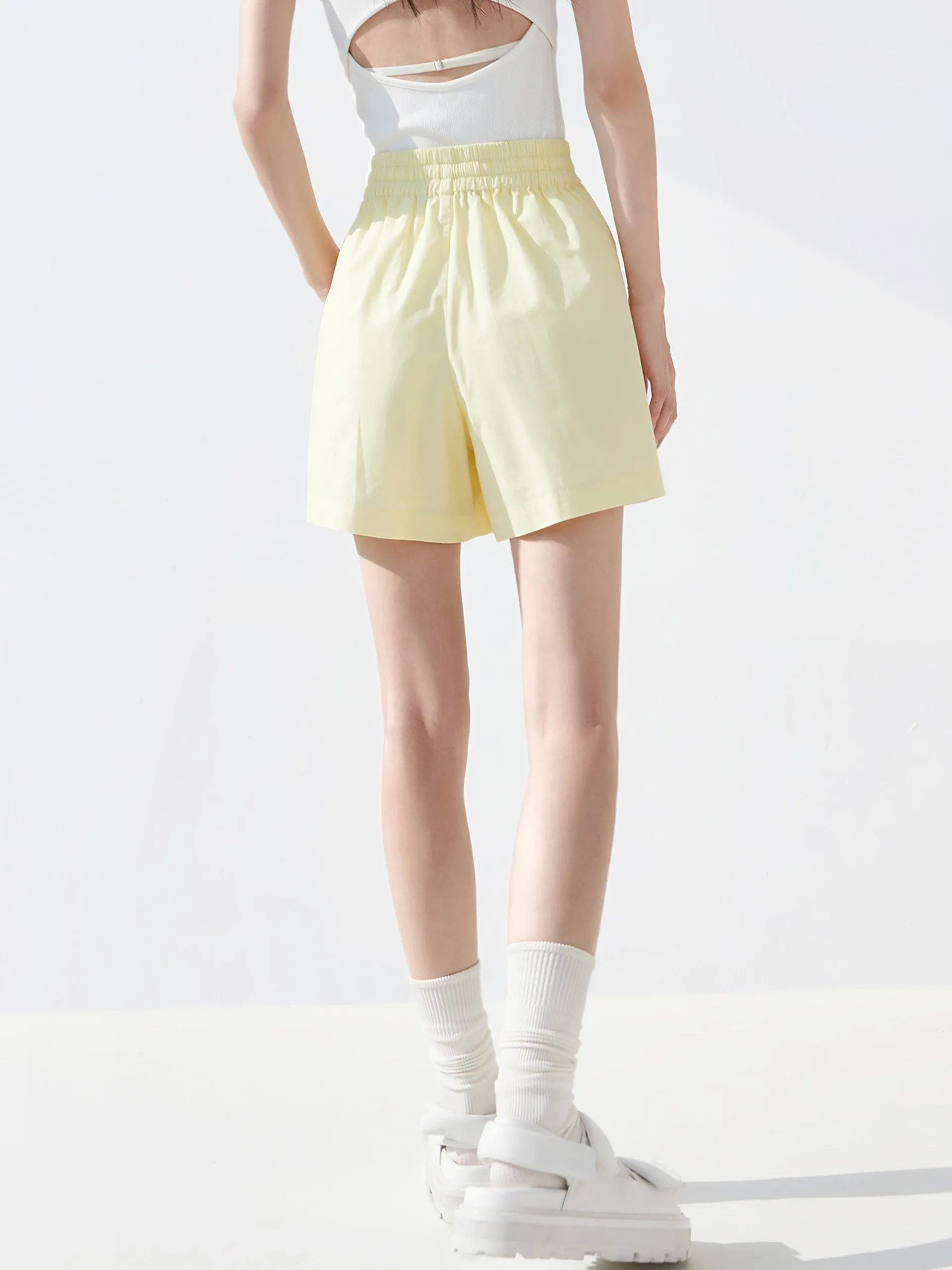 Contrast Trim Drawstring Shorts