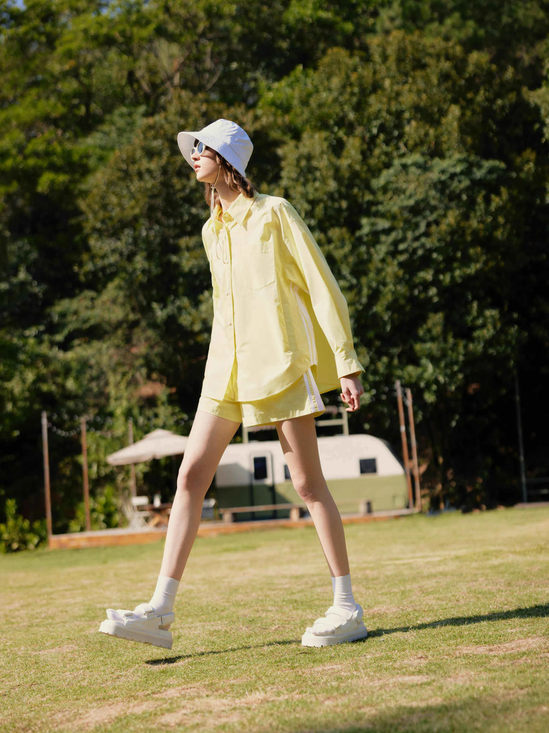 Contrast Trim Drawstring Shorts