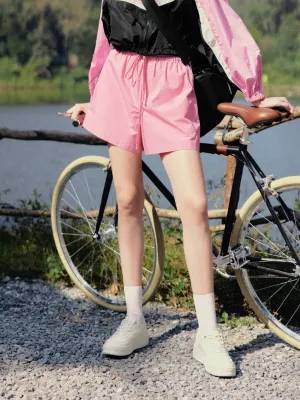 Contrast Trim Drawstring Shorts