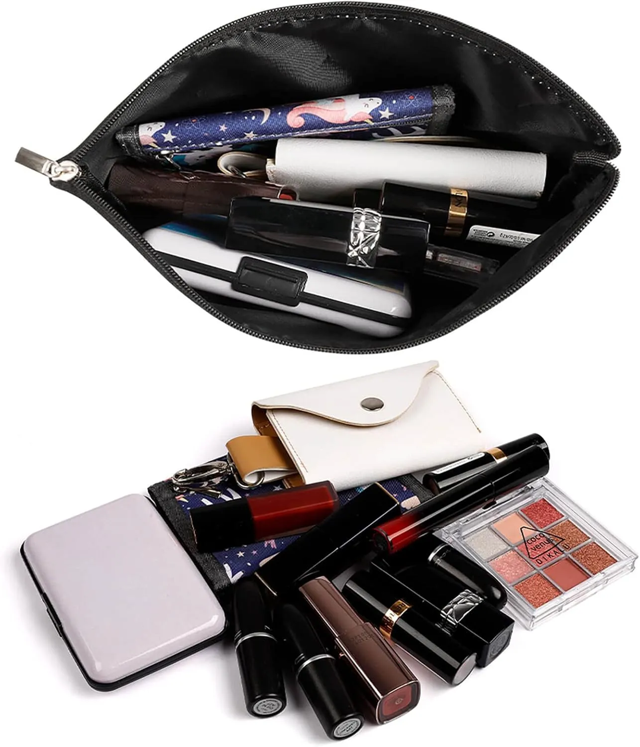 Cowboy Black Hat Western Boots Cosmetic Bag Portable Toiletry Bag Large Capacity Travel Makeup Bags Beauty Makeup Organizer for Full-Sized Shampoo Conditioner Brushes Set Makeup Accessories