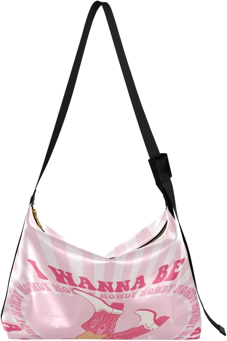Cowboy Boots Hobo Crossbody Bags for Women Leather Large Shoulder Bag Cross Body I Wanna Be A Cowboy Baby Trendy Womens Tote Bags Handbag for Travel Shopping
