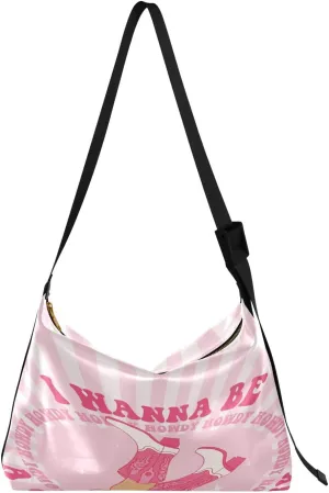 Cowboy Boots Hobo Crossbody Bags for Women Leather Large Shoulder Bag Cross Body I Wanna Be A Cowboy Baby Trendy Womens Tote Bags Handbag for Travel Shopping