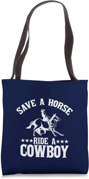 Cowboy Boots Western Rodeo Country Saddle Horse Riding Tote Bag