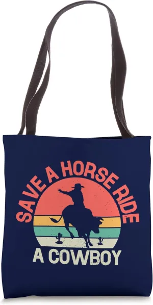 Cowboy Boots Western Rodeo Country Saddle Horse Riding Tote Bag
