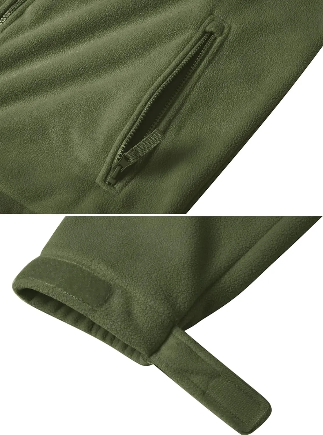 CRYSULLY Men's Fleece Tactical Military Jacket Winter Full Zip Warm Thicken Military Coats