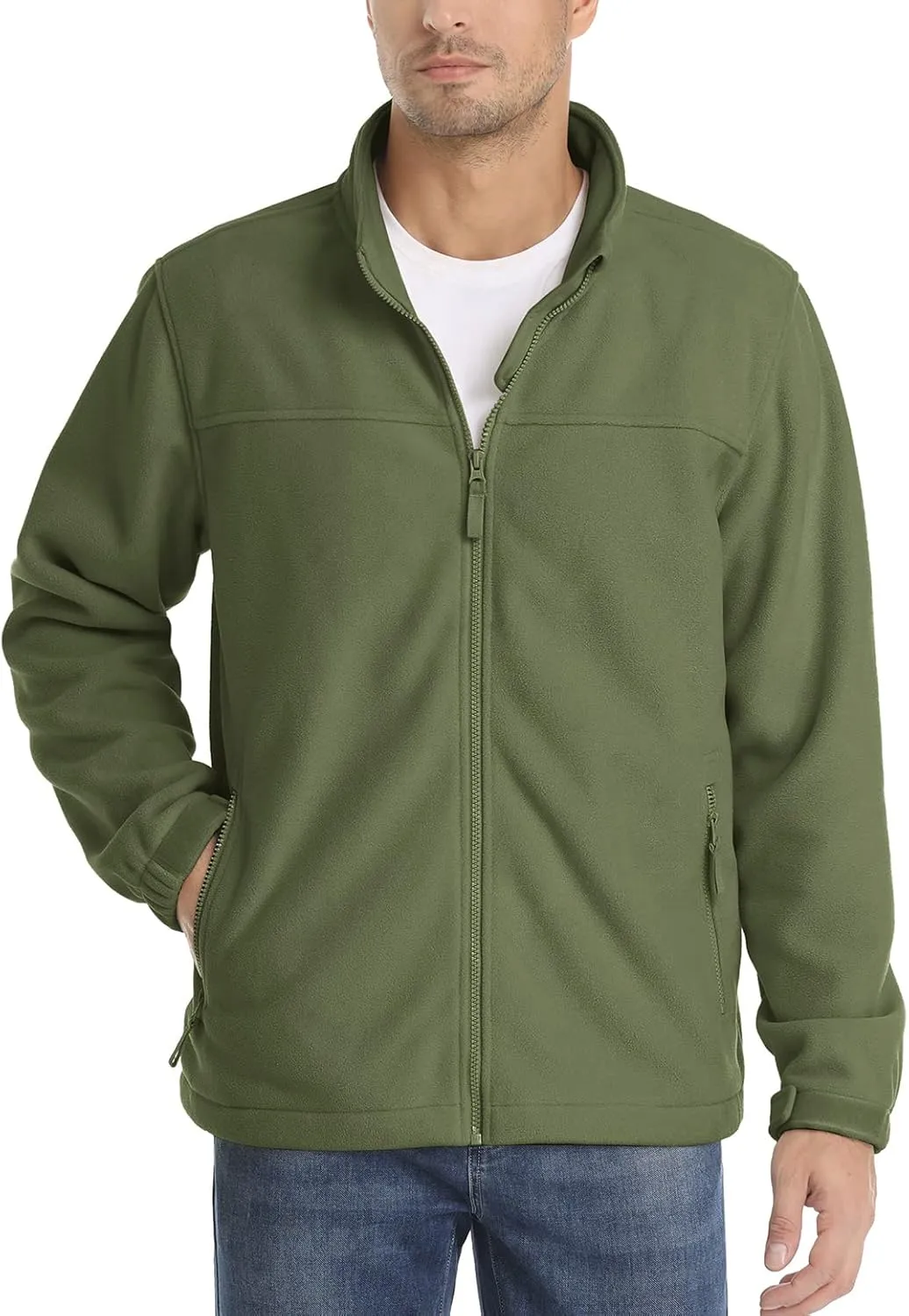 CRYSULLY Men's Fleece Tactical Military Jacket Winter Full Zip Warm Thicken Military Coats