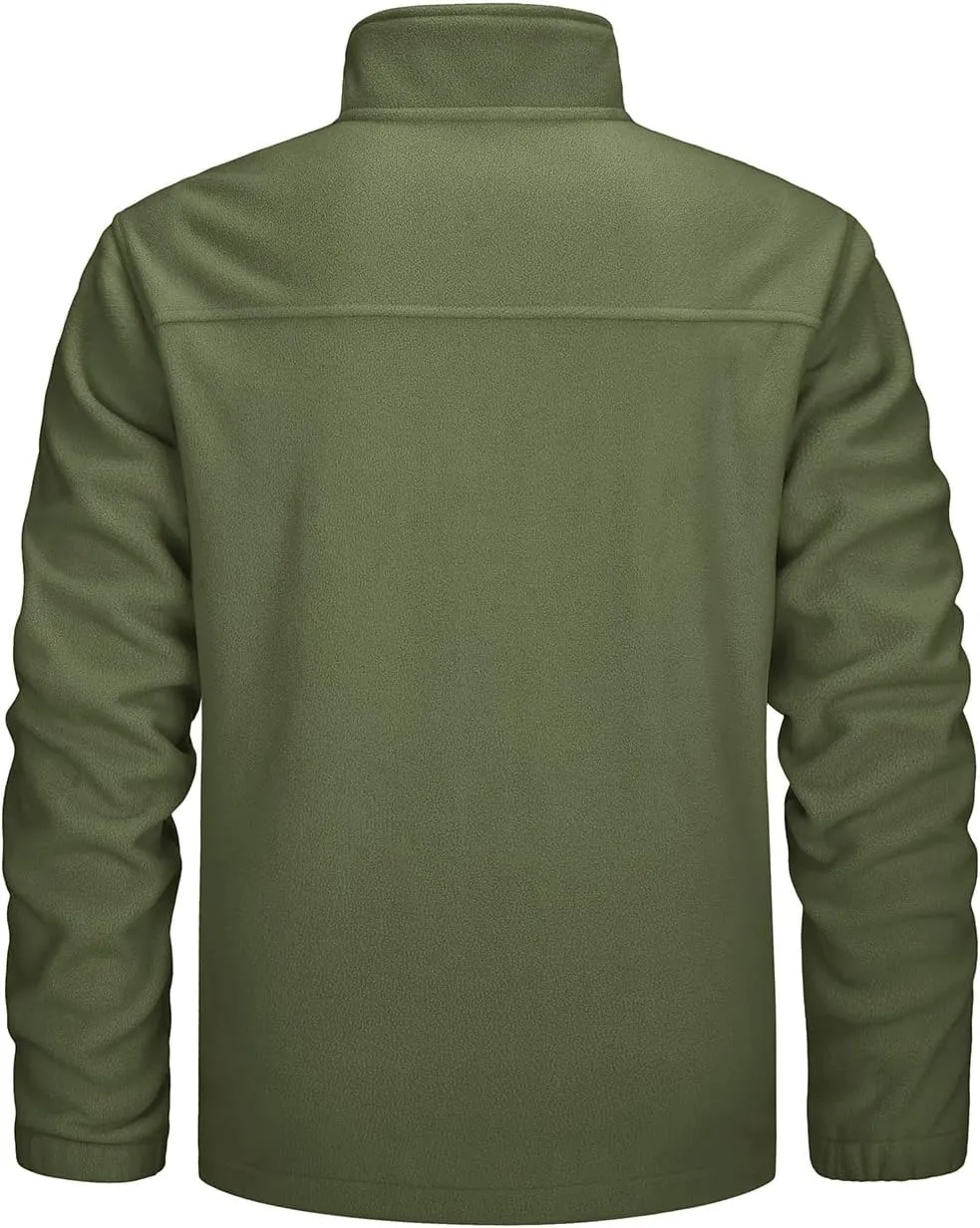 CRYSULLY Men's Fleece Tactical Military Jacket Winter Full Zip Warm Thicken Military Coats