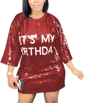 cu4eve Sequin T Shirt Dress for Women, Women's Summer Sparkly Glitter Short Sleeve Midi T-Shirt Dress Plus Size Loose Blouse