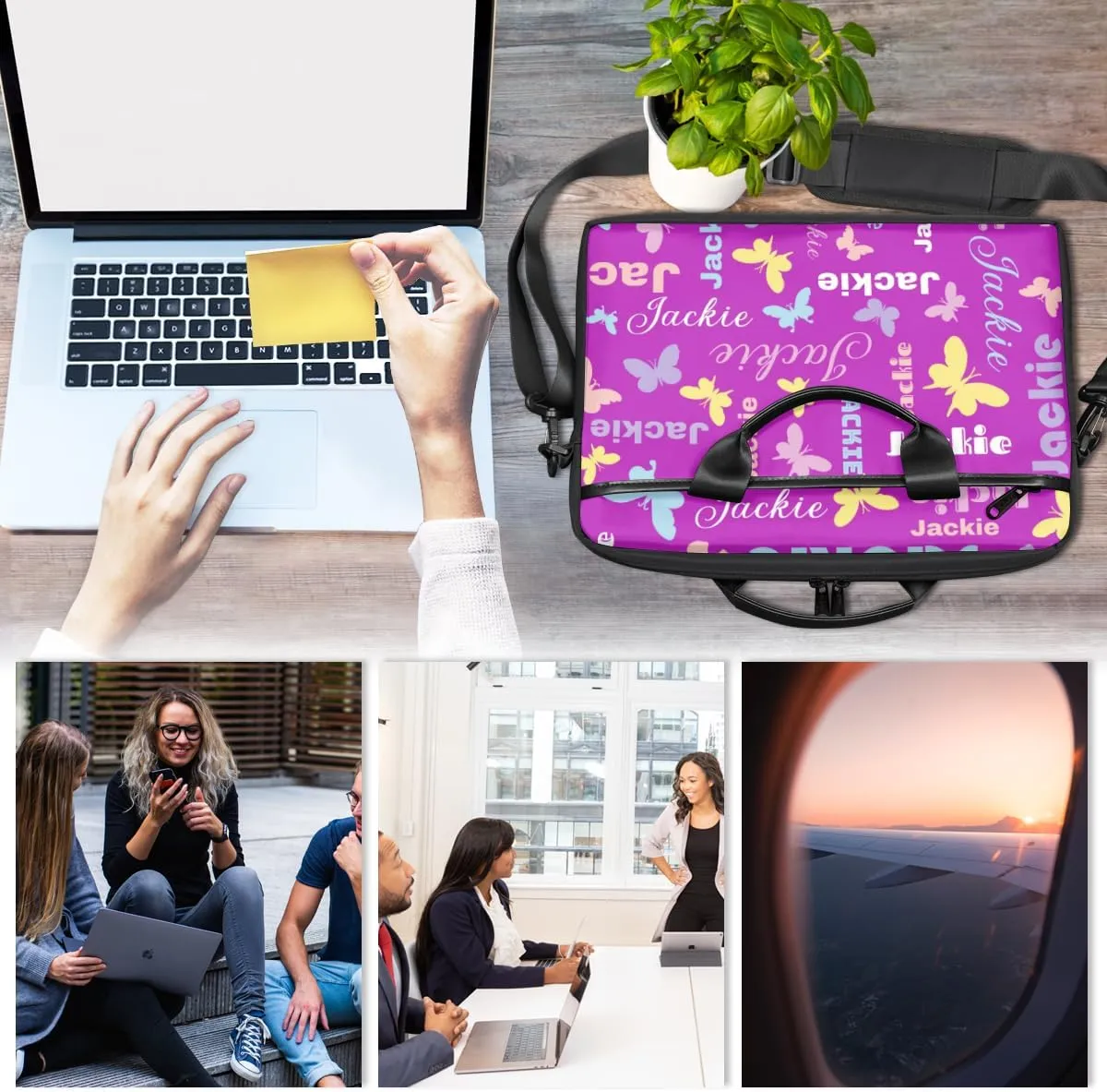 Custom Laptop Bag 15 Inch with Name Personalized Laptop Shoulder Bag Case Briefcases for Women Men Gifts