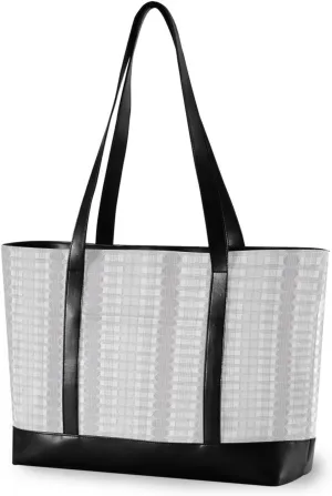 Cute Gray Lace Stripes fashion laptop tote bag with zipper briefcases for commuter with diaper bolso para laptop mujer