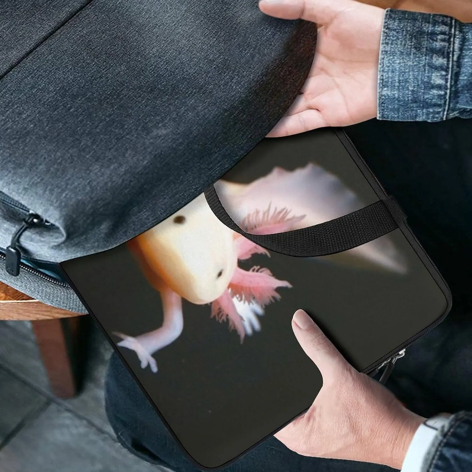 Cute Newt Axolotl Laptop Bag Slim Carrying Case Computer Bag Briefcase Handbag Messenger Bag Business Casual