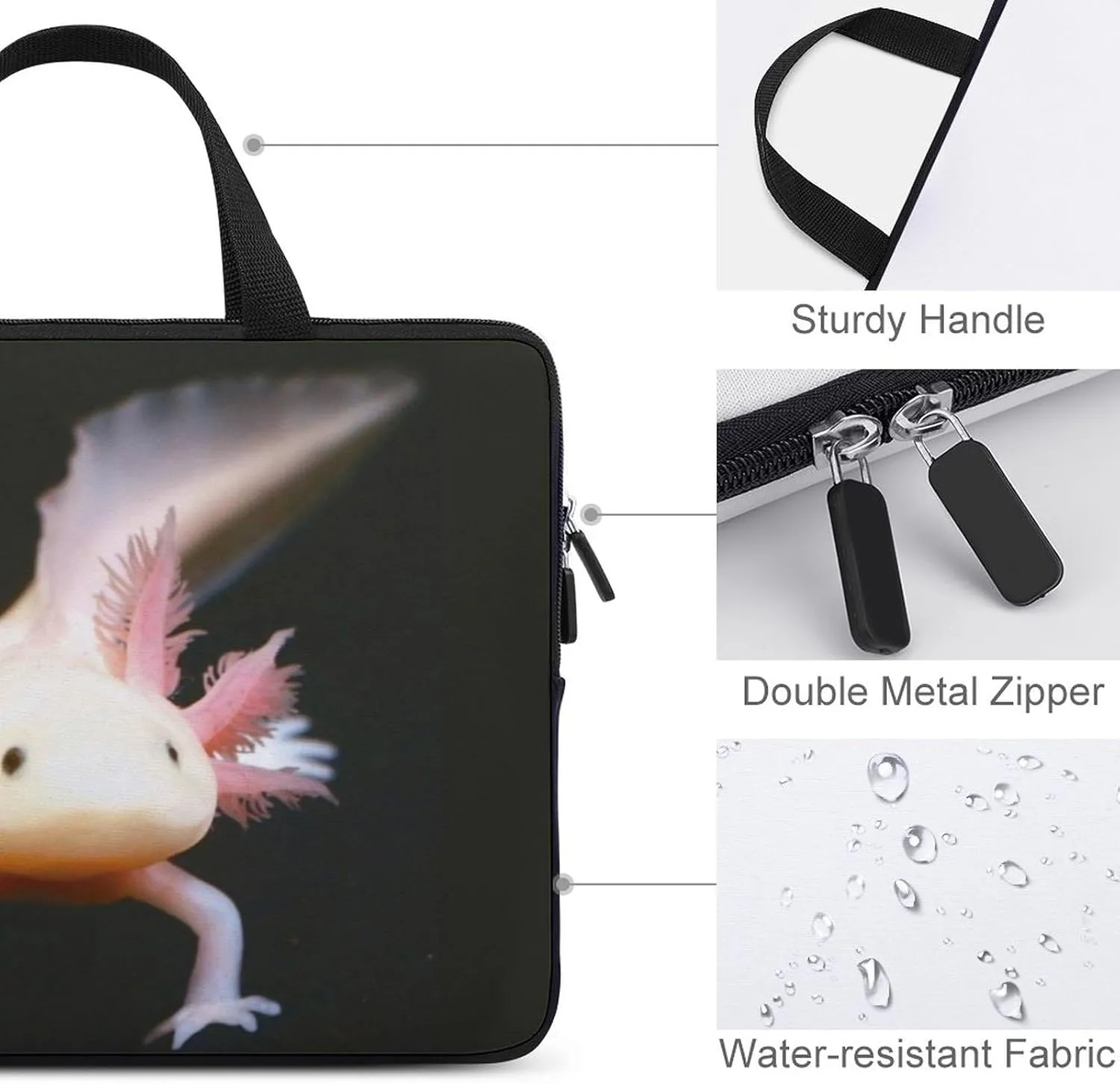 Cute Newt Axolotl Laptop Bag Slim Carrying Case Computer Bag Briefcase Handbag Messenger Bag Business Casual