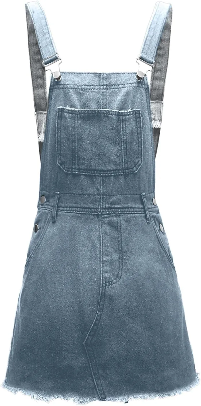 Denim Dresses for Women Sexy Summer 2024 Trendy Casual Dress V-Neck Zipped Button Down Sleeveless Frocks